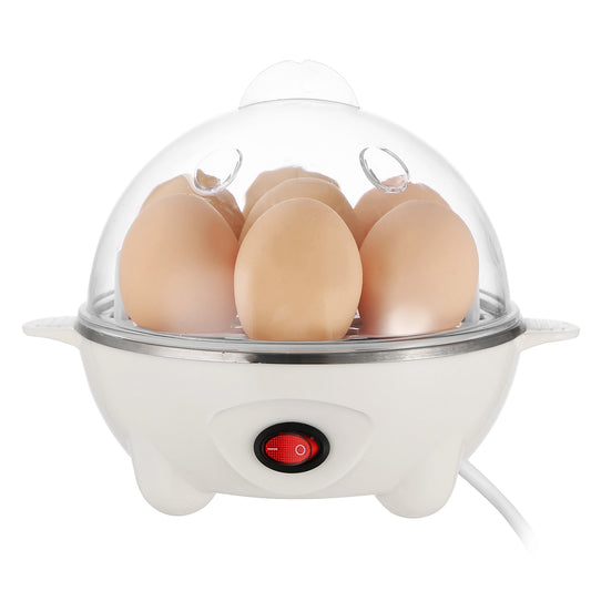 Rapid Electric Egg Cooker - 7 Capacity Hard-Boiled Egg Maker with Auto-Off Safety & Steaming Tray for Vegetables & Dumplings
