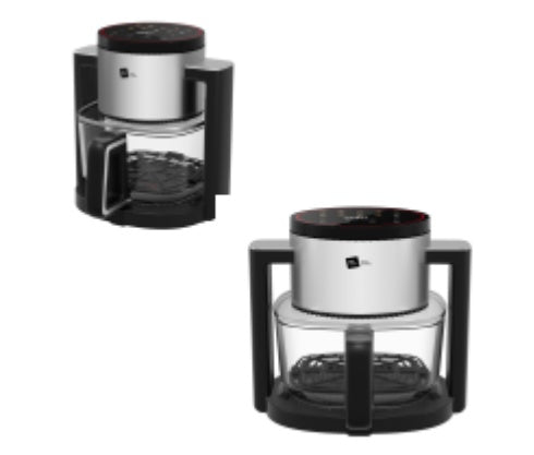 4.5-Quart Transparent Glass Air Fryer – 360° View Visible Pot with Digital Touch Screen | Oil-Free Healthy Multi-Cooker for Air Frying, Roasting & Baking | Easy-Clean Non-Toxic Glass Basket