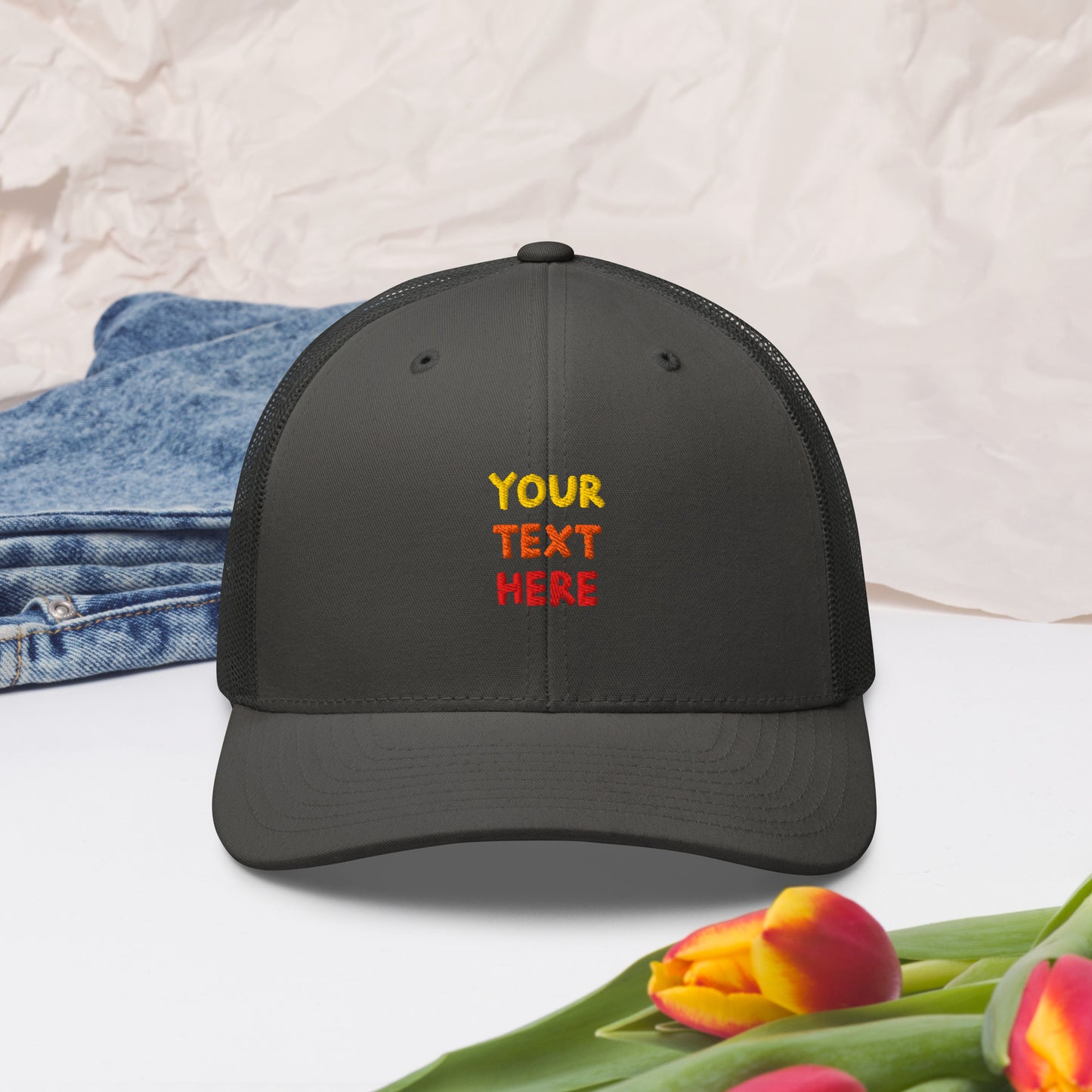 retro-trucker-hat-charcoal-front-2-699858df51c4e - TriLuxora