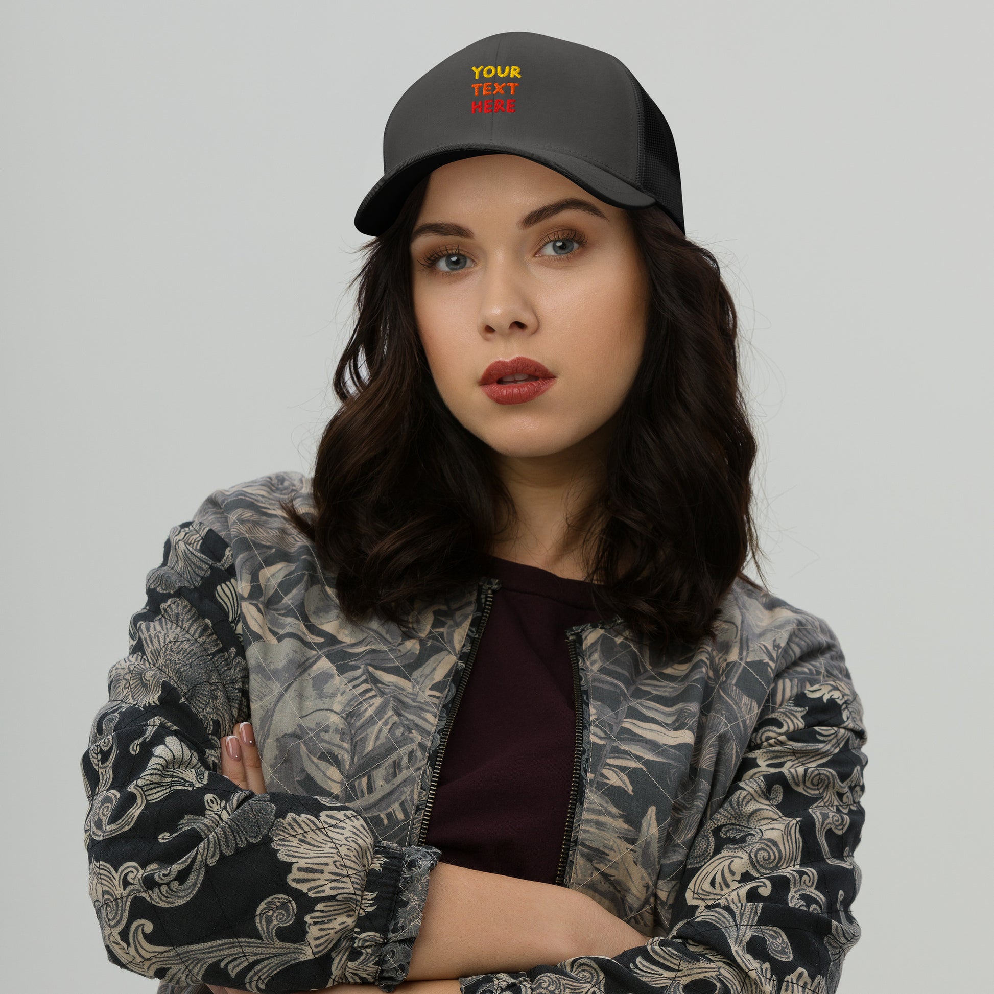 retro-trucker-hat-charcoal-front-699858df4f85e - TriLuxora