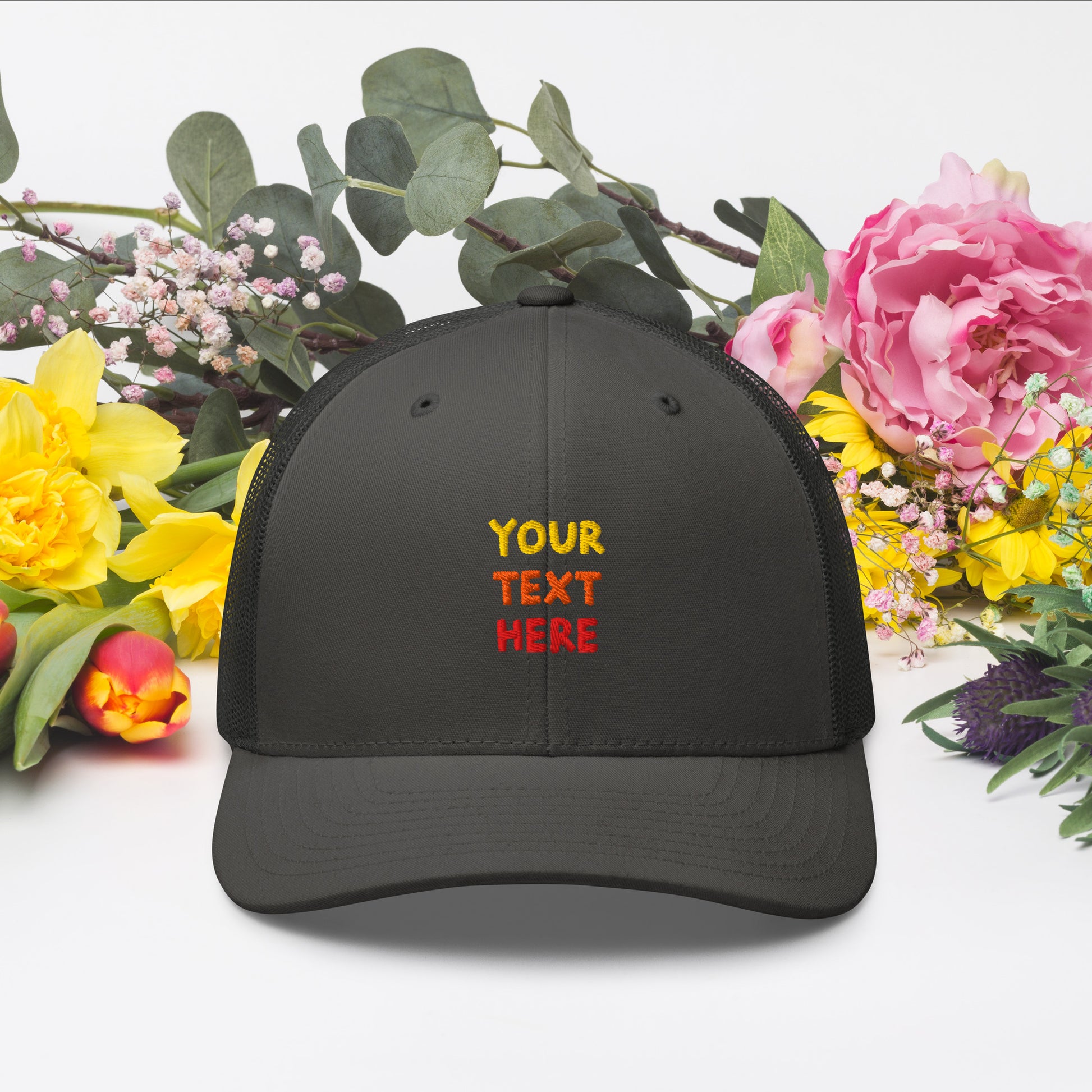 retro-trucker-hat-charcoal-front-699858df50f9e - TriLuxora