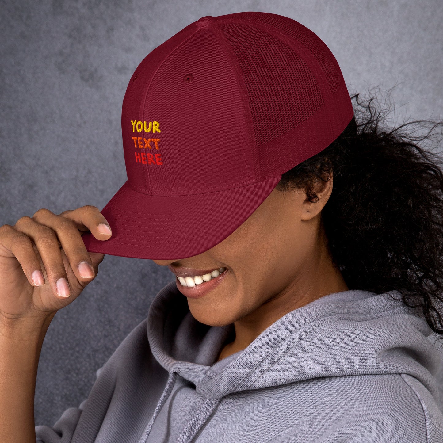 retro-trucker-hat-cranberry-left-699858df4e22c - TriLuxora