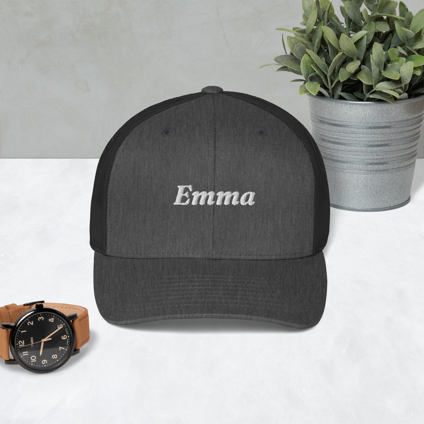 retro-trucker-hat-dark-heather-gray-front-6998587483215 - TriLuxora