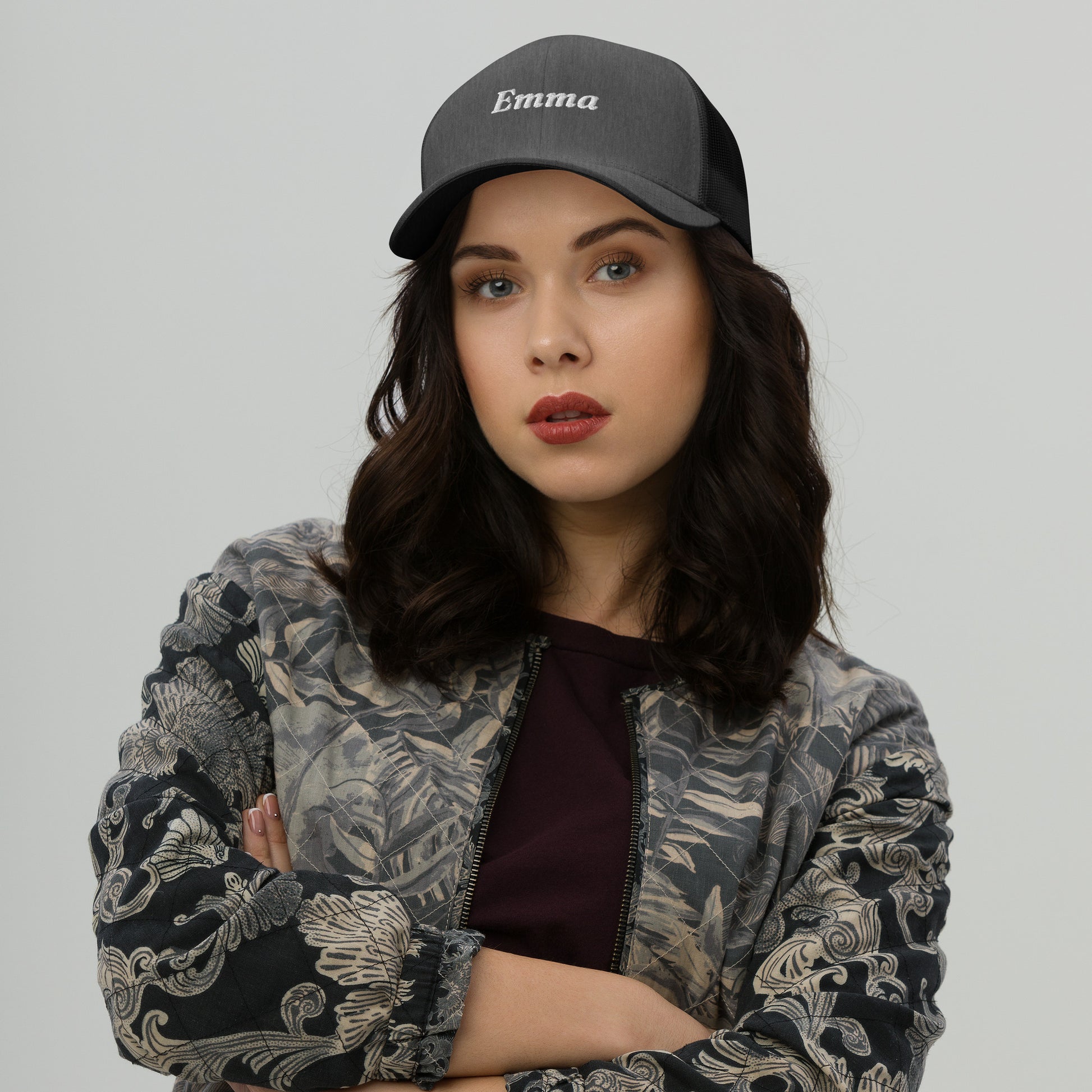 retro-trucker-hat-dark-heather-gray-front-699858748412c - TriLuxora