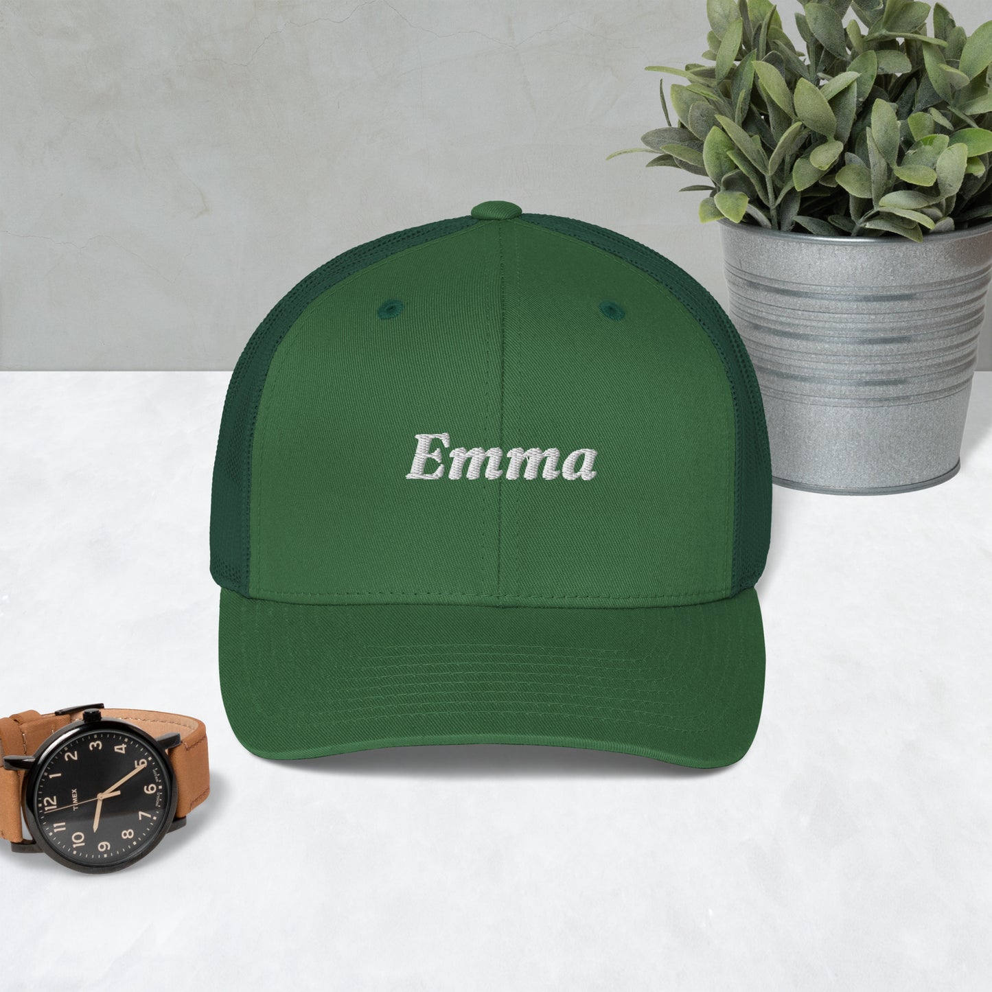 retro-trucker-hat-evergreen-front-6998587483262 - TriLuxora