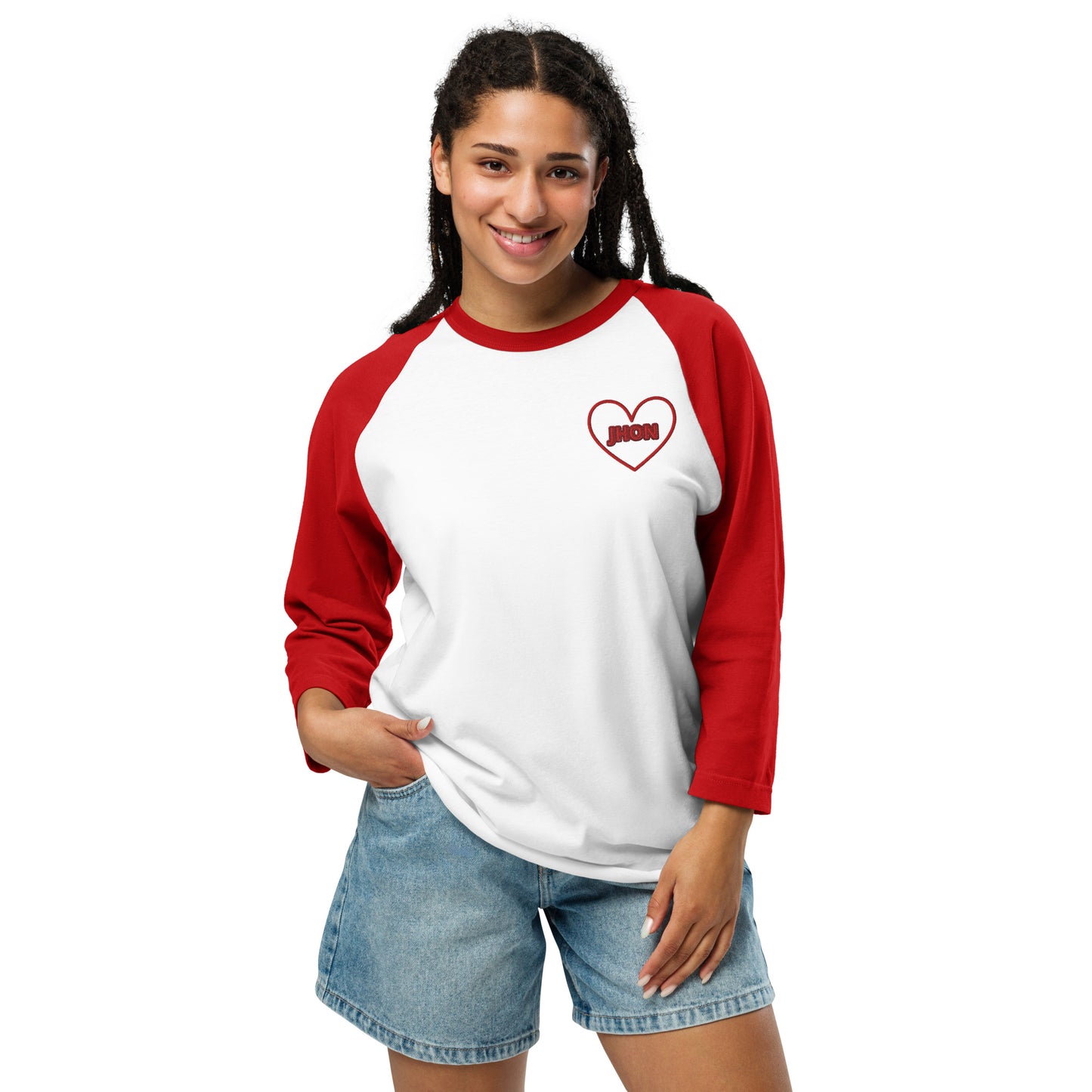 unisex-34-sleeve-raglan-shirt-white-red-front-69994ce5d5233 - TriLuxora