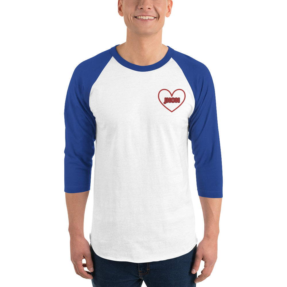 unisex-34-sleeve-raglan-shirt-white-royal-front-69994ce5d33ff - TriLuxora