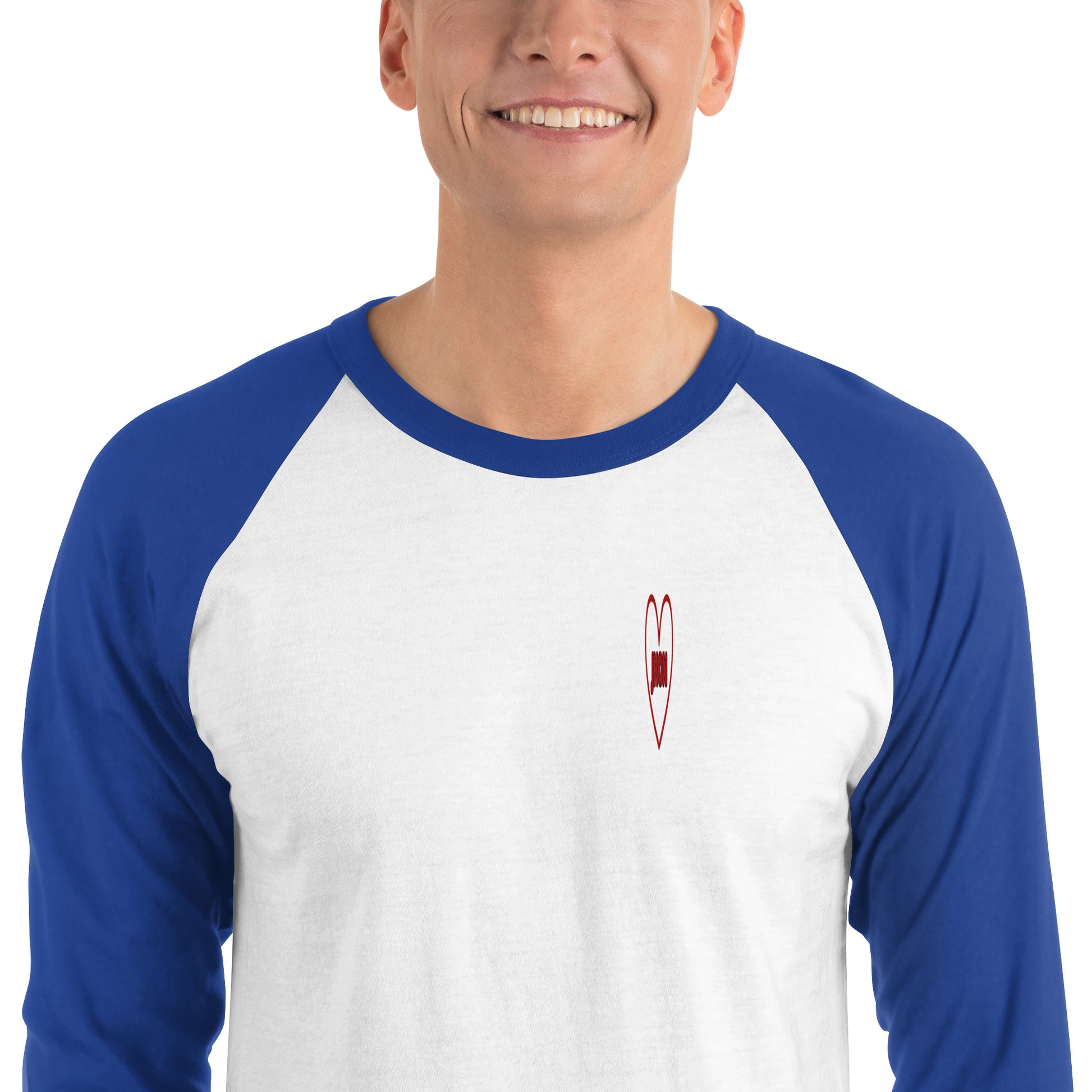 unisex-34-sleeve-raglan-shirt-white-royal-zoomed-in-69994ce5d46a7 - TriLuxora